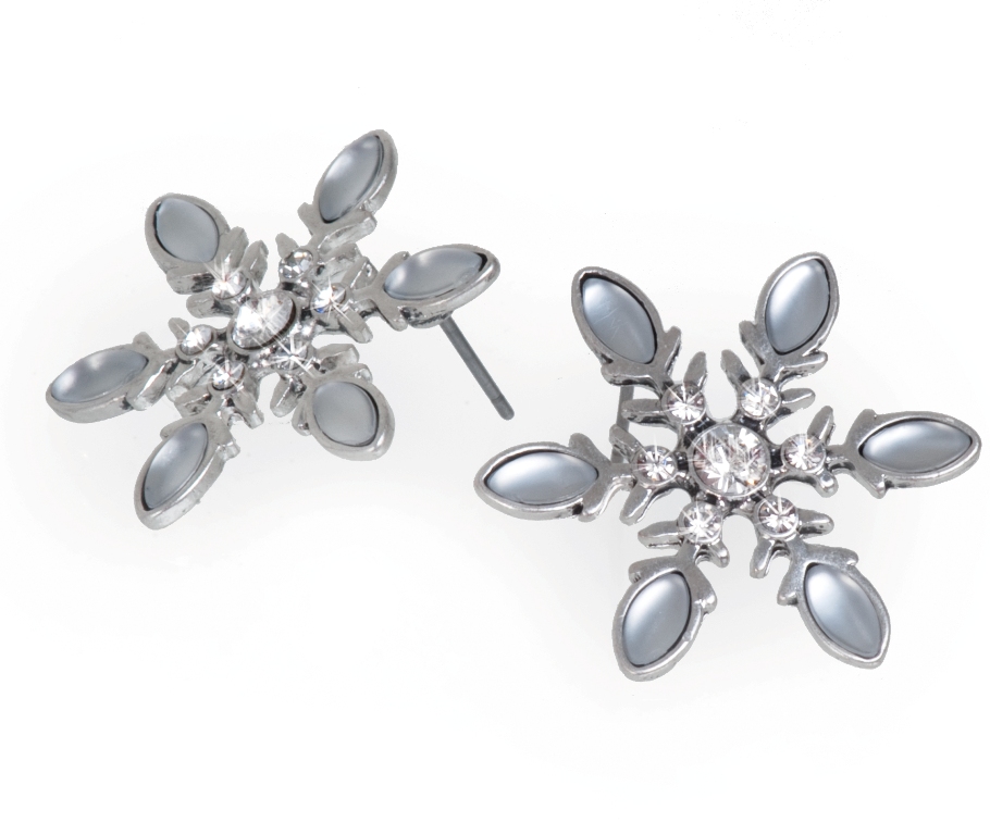 Зимние Мечты:Серьги покрытые серебром со стразами Swarovski(Ювелирная бижутерия Arts&Crafts)