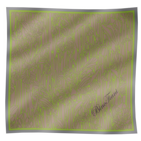 Bino Tiani, Италия:Платок шелковый 120х120см ирис(Палантины, шарфы, платки)